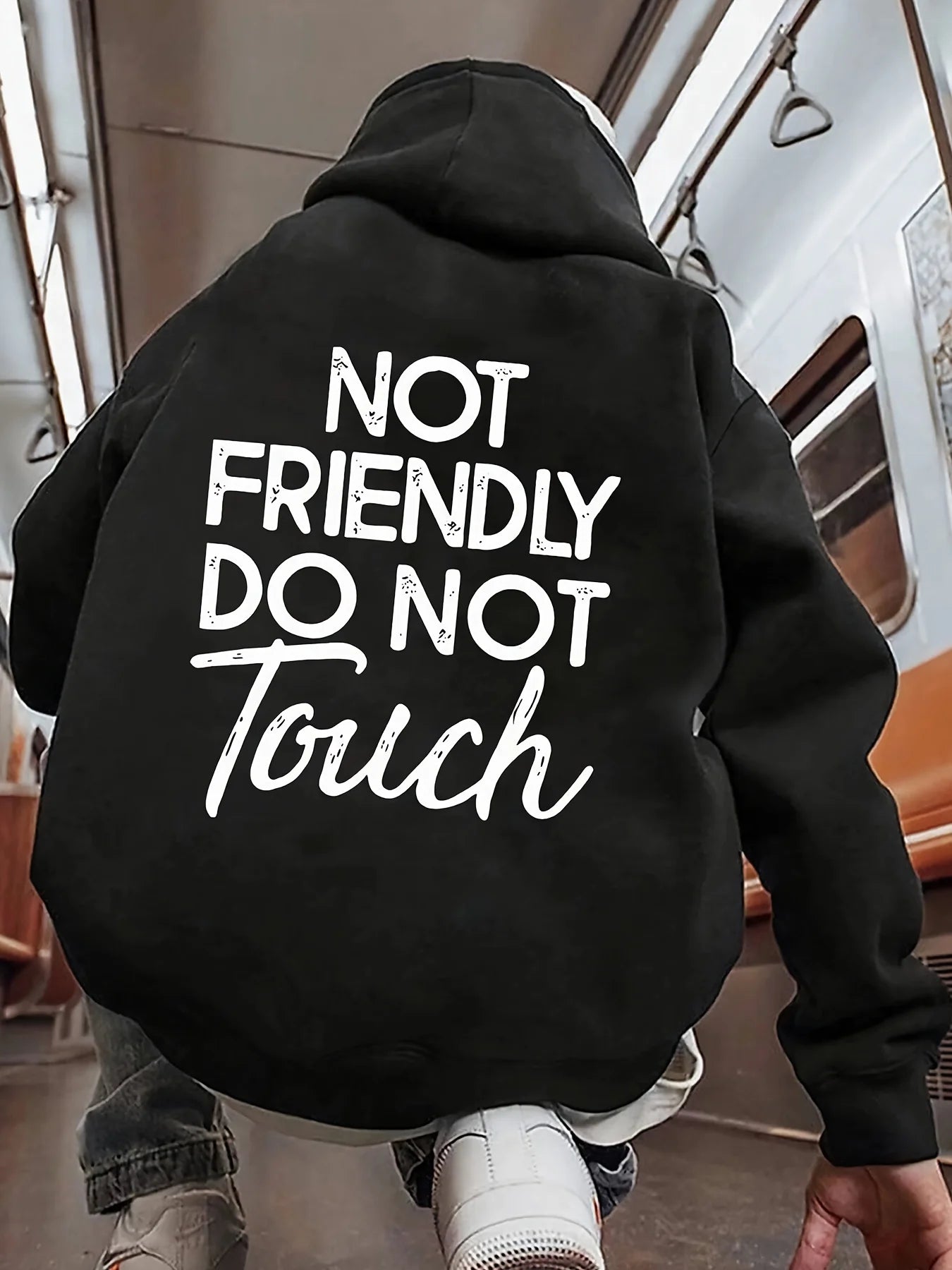 🖤🔥 Men’s Oversized Letter Print Hoodie – Street Style Edition
