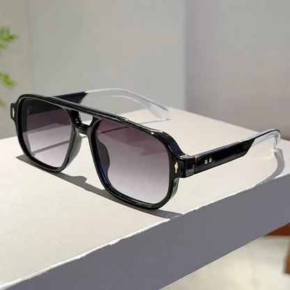 Vintage Square Sunglasses – Double Bridge UV400 Eyewear