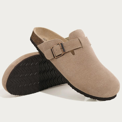 🥿 Women’s Cork Suede Mules Slippers – Classic Outdoor Comfort Shoes