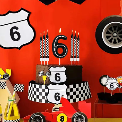7pcs Racing Cars Birthday Number Candle Set – Cake Topper Decoration