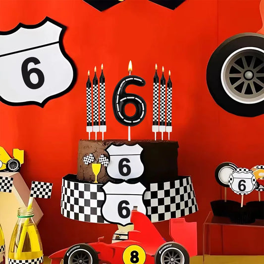 7pcs Racing Cars Birthday Number Candle Set – Cake Topper Decoration