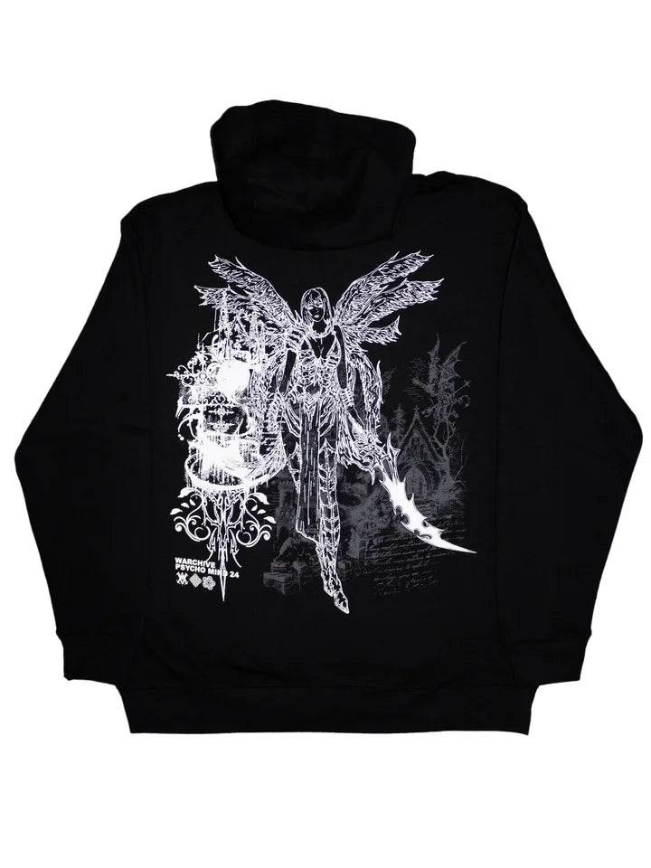 Vintage Skull Zip-Up Hoodie – Y2K Streetwear Sweatshirt for Men