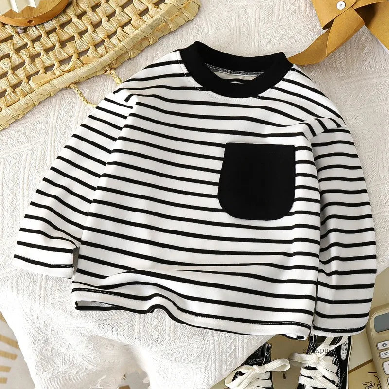 Kids Striped Sporty Long Sleeve Tee ⚡👦👧