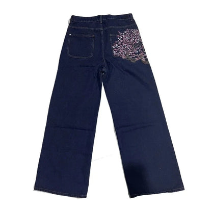Plum Blossom Y2K Wide-Leg Jeans 🌸