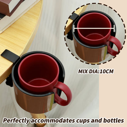 ☕ Desk Cup Holder Clamp – Adjustable Table Coffee & Bottle Organizer 🔧