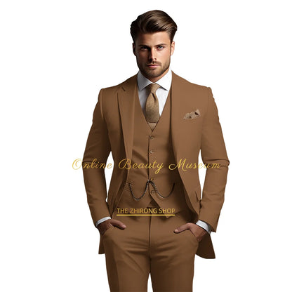🤵 Men’s Wedding Banquet Suit – Classic Single Breasted Formal Set