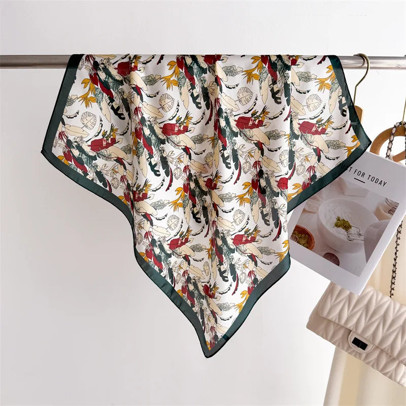 Women’s Luxury Floral Printed Silk Scarf