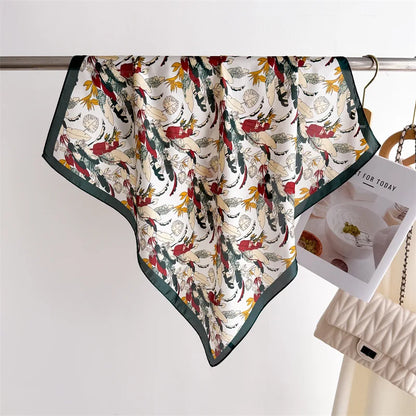 Women’s Luxury Floral Printed Silk Scarf