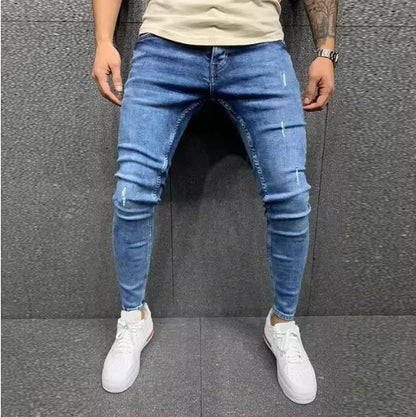🔥 Men’s Pencil Fit Jeans – Low Waist Casual Denim Pants