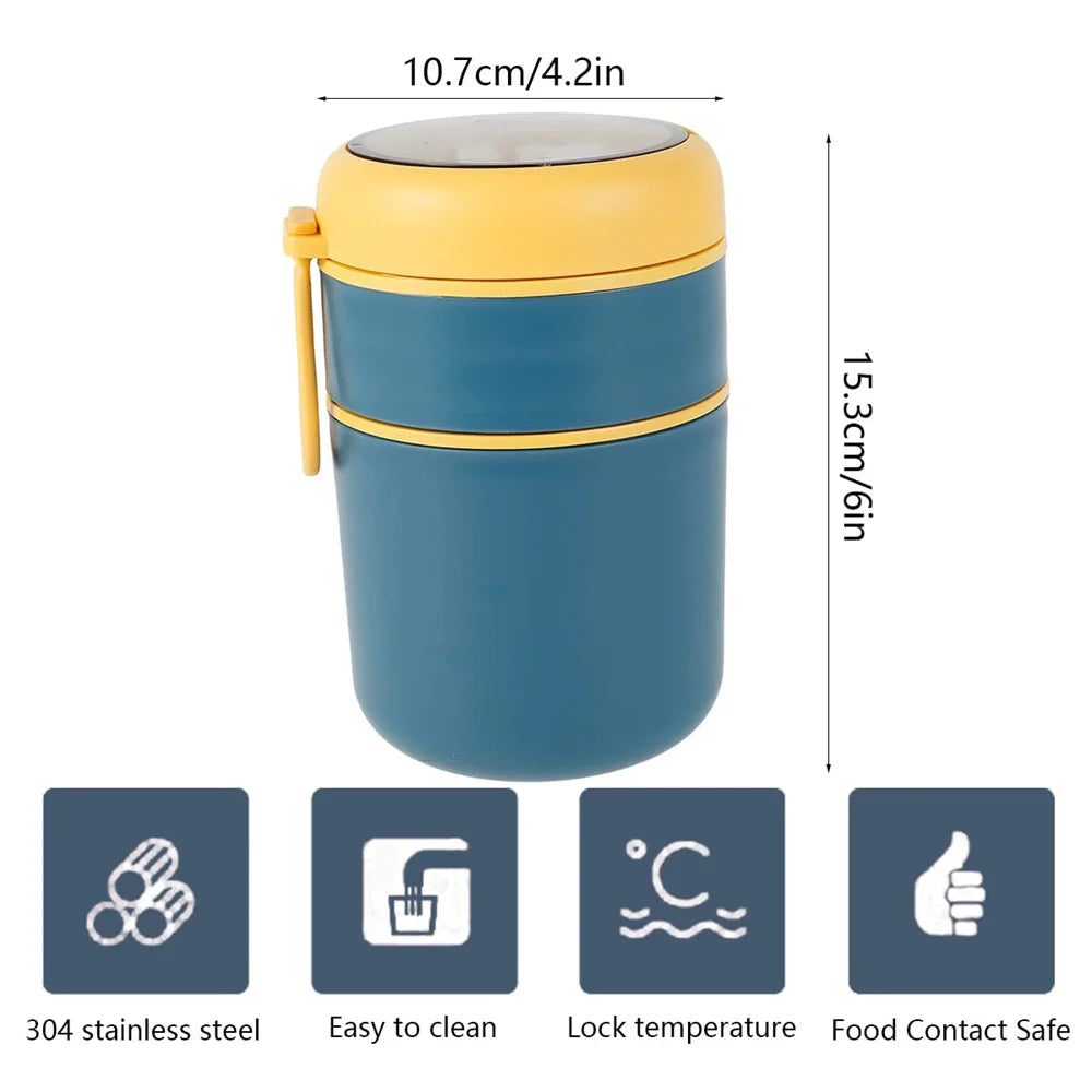 Insulated Stainless Steel Food Jar 🍲 | Leakproof Lunch Container
