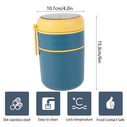 Insulated Stainless Steel Food Jar 🍲 | Leakproof Lunch Container