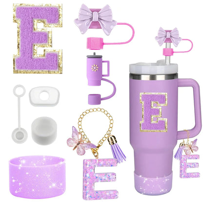 🥤 ✨ Glomexia 8-Piece Tumbler Accessories Set (Purple)