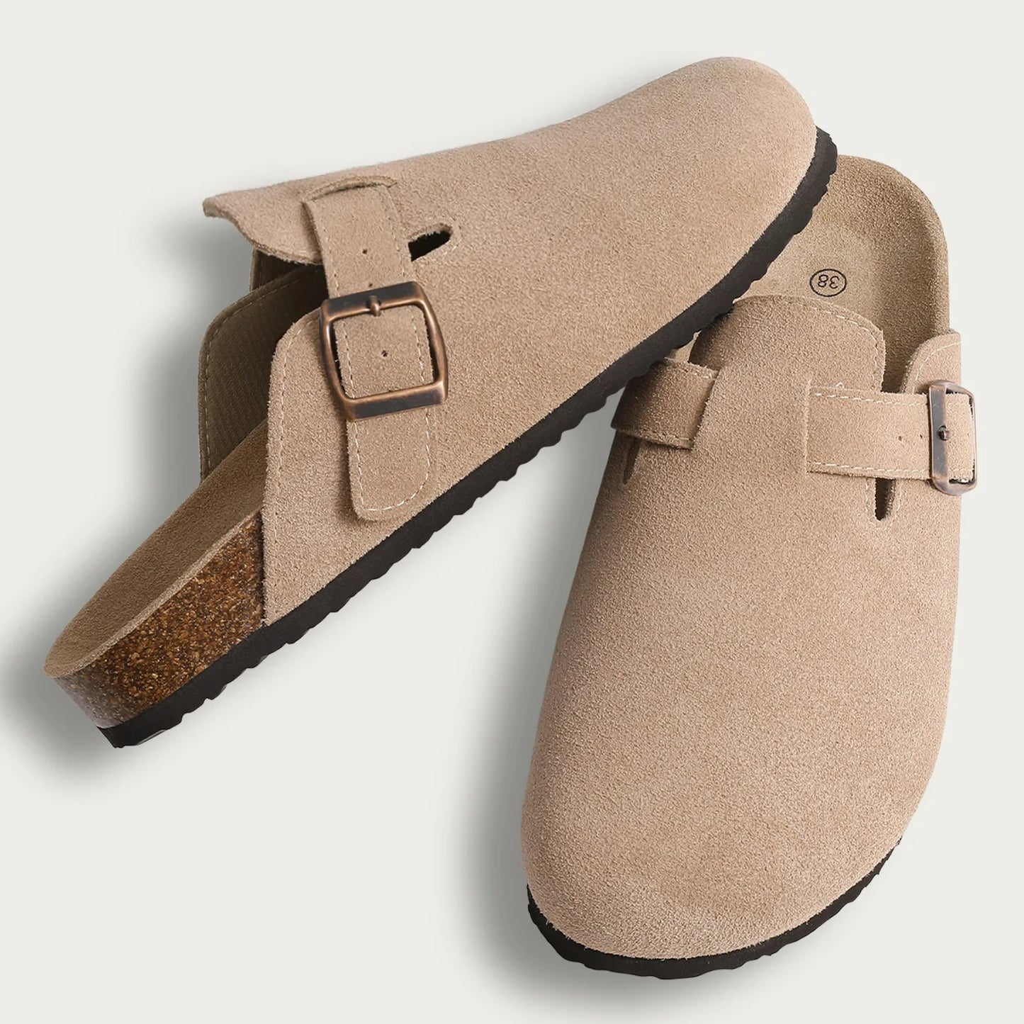 🥿 Women’s Cork Suede Mules Slippers – Classic Outdoor Comfort Shoes
