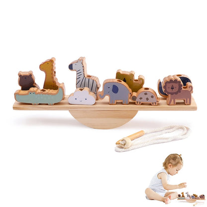 Wooden Montessori Threading Board Toy for Kids