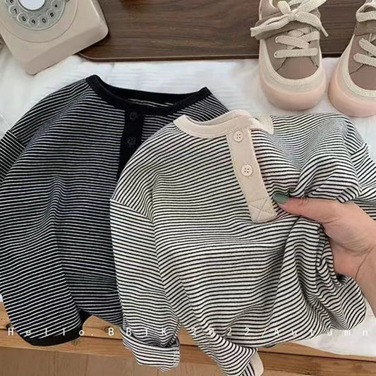 👕🍁 Kids Striped Full Sleeve Tee | Korean Style ✨