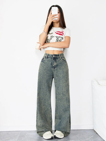 👖 Chic Wide-Leg Vintage Denim Jeans ✨