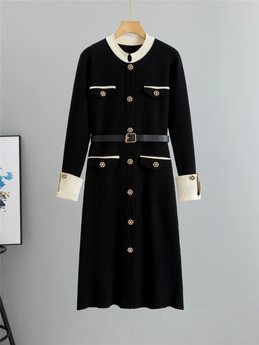 ✨ Knitted Slim Midi Dress for Women