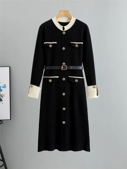 ✨ Knitted Slim Midi Dress for Women
