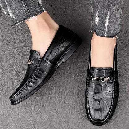 Men Genuine Leather Loafers 👞 | Breathable Slip-On Comfort