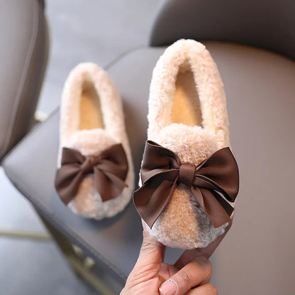 Glomexia Girls Winter Fur Loafers 🎀 | Warm Princess Flats