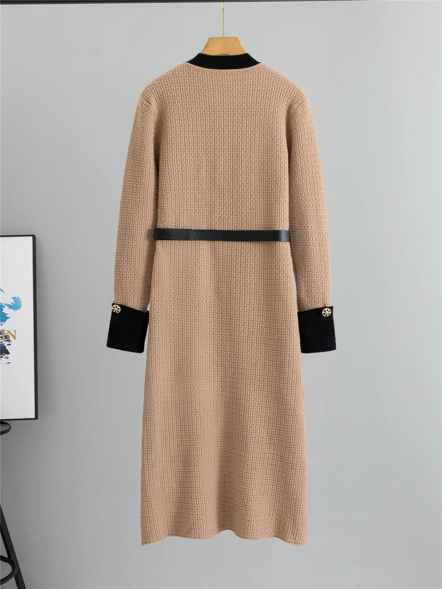 ✨ Knitted Slim Midi Dress for Women
