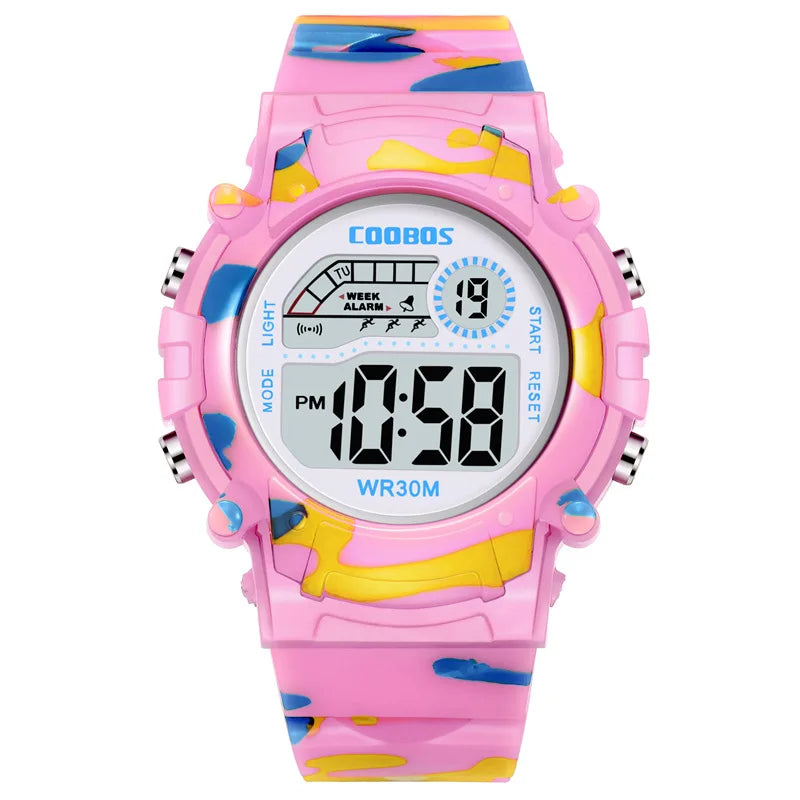 ⌚ Camouflage Digital LED Watch for Kids 🟢🕒