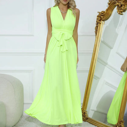 Women’s Multiway Wrap Maxi Dress – Convertible Boho Party Gown