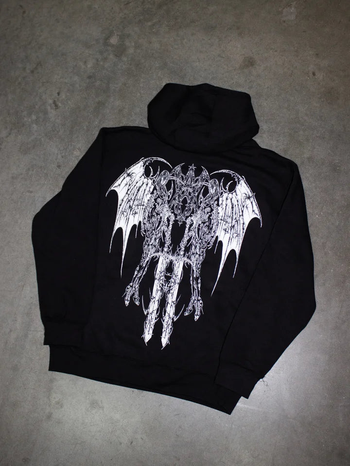 Vintage Skull Zip-Up Hoodie – Y2K Streetwear Sweatshirt for Men