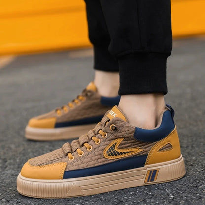 Men’s Casual Cotton Shoes | Lightweight Breathable Lace-Up Sneakers with Rubber Sole | Stylish Daily Wear Shoes