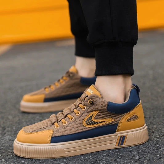 Men’s Casual Cotton Shoes | Lightweight Breathable Lace-Up Sneakers with Rubber Sole | Stylish Daily Wear Shoes