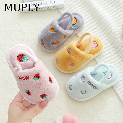 Glomexia Kids Cartoon Fur Slippers 🐻 | Warm Winter Home Shoes