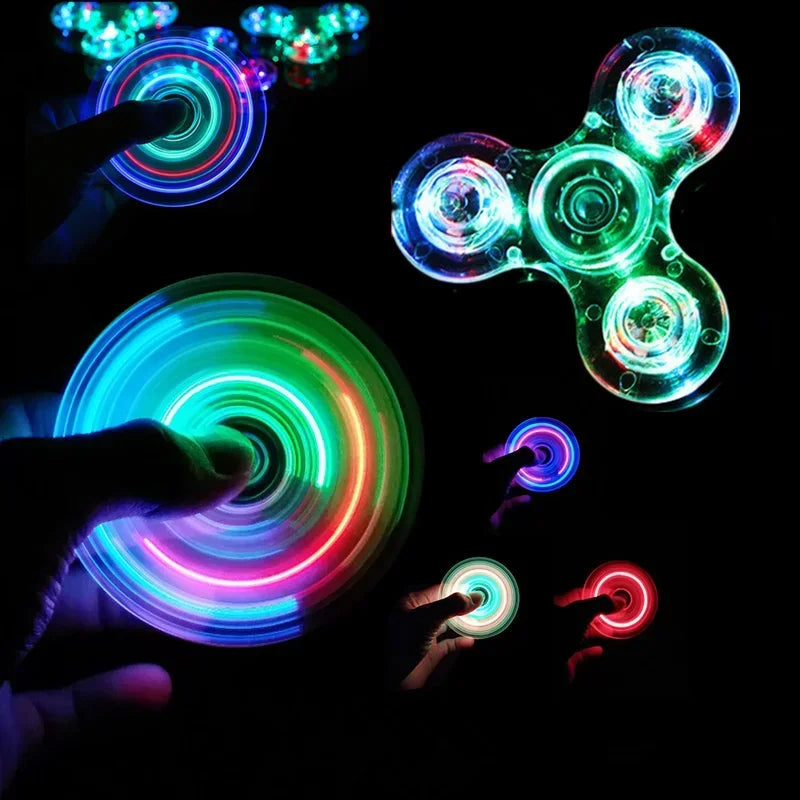 LED Light Fidget Spinner Toy for Stress Relief & Focus | Glow Spinner for Kids & Adults (Portable)