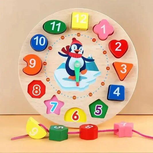 Wooden Number Puzzle Clock Montessori Toy