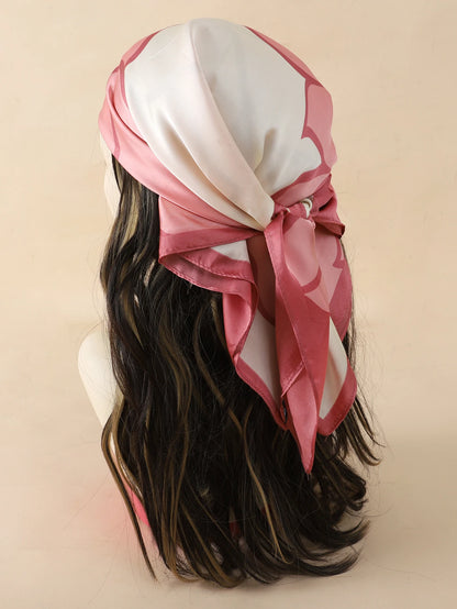 Women’s Luxury Cat Print Silk Square Scarf (70cm)