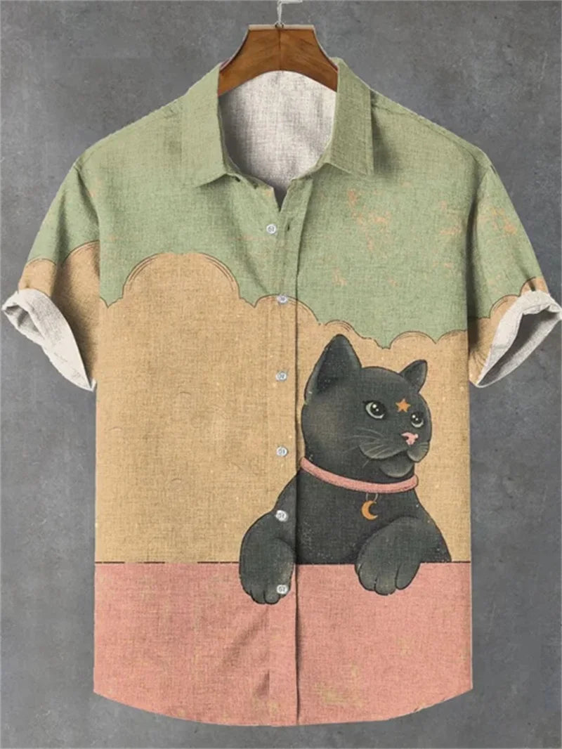 Men’s High-End Printed Street Party Shirt