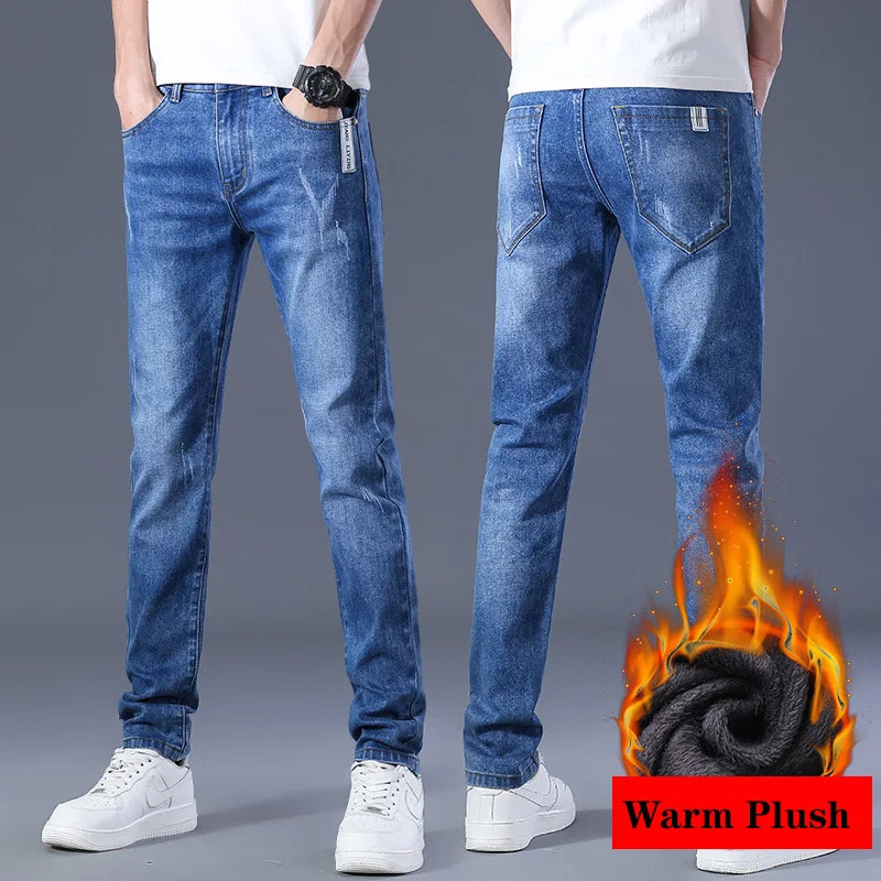 👖🔥 Glomexia Men’s Winter Thermal Fleece Jeans