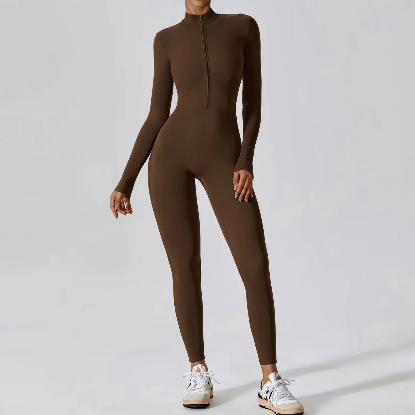 🧘‍♀️ Women’s Winter Yoga Jumpsuit – Long Sleeve High-Elastic Bodysuit
