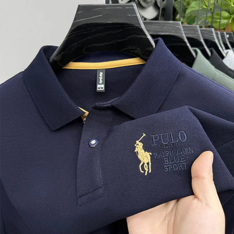👔❄️ Men’s Formal Cotton Polo | Winter Business Style ✨