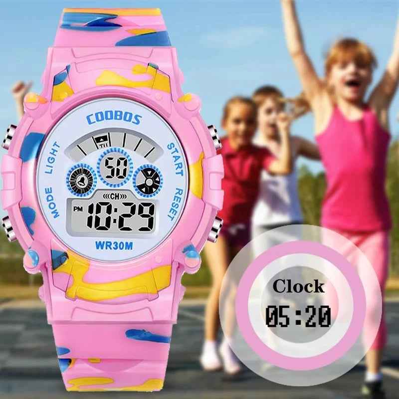 ⌚ Camouflage Digital LED Watch for Kids 🟢🕒