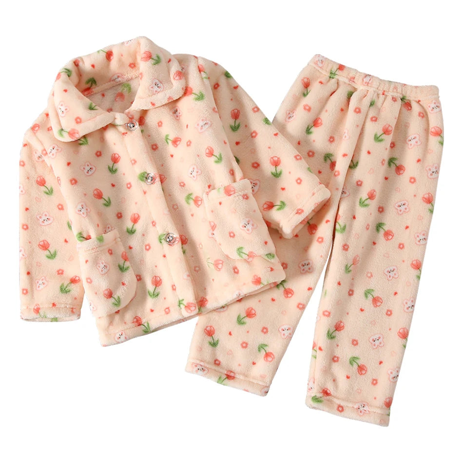 Premium Kids Coral Fleece Winter Pajama Set