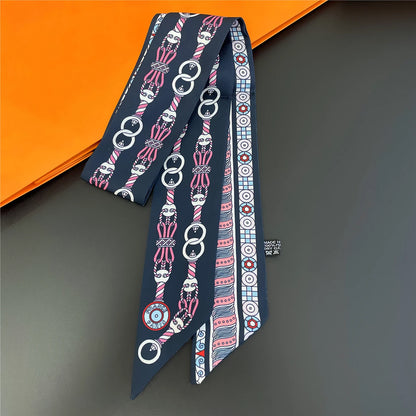🧣 Glomexia Silk Print Hair Scarf – Elegant Women Fashion Wrap ✨