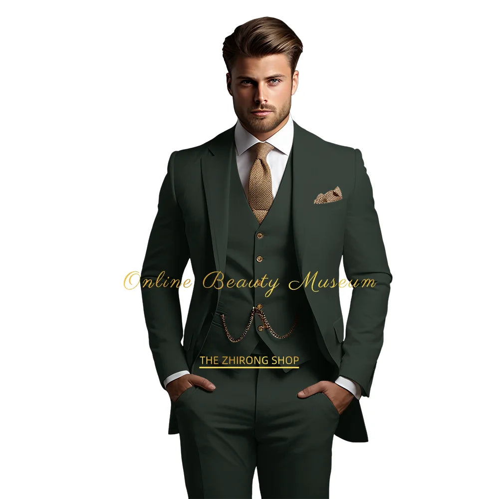 🤵 Men’s Wedding Banquet Suit – Classic Single Breasted Formal Set