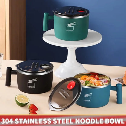 🍜 ✨ Glomexia Stainless Steel Noodle Bowl with Lid