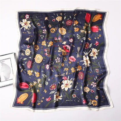 Women’s Luxury Floral Printed Silk Scarf