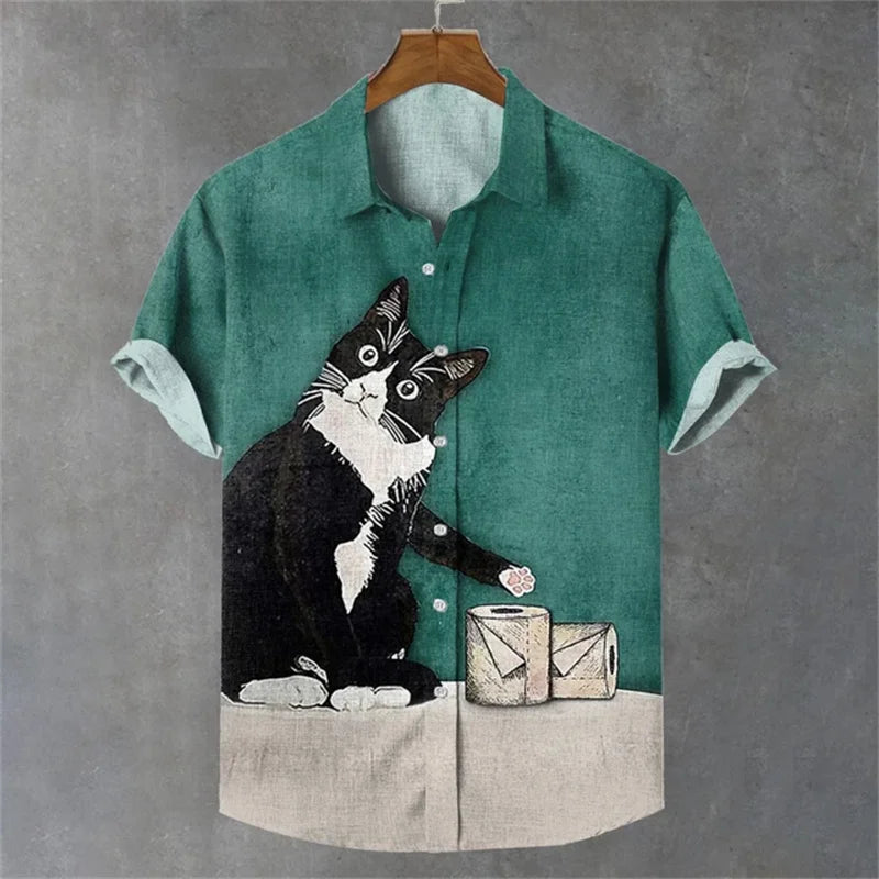 Men’s High-End Printed Street Party Shirt