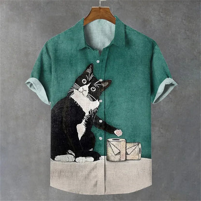 Men’s High-End Printed Street Party Shirt