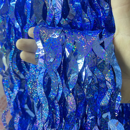 Metallic Tinsel Foil Fringe Curtain with Star