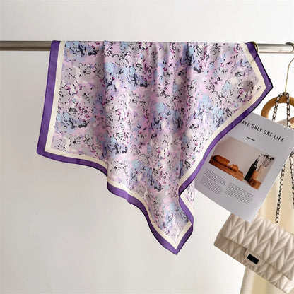 Women’s Luxury Floral Printed Silk Scarf