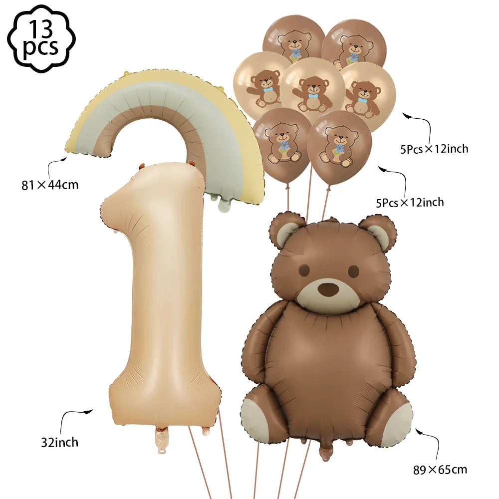 Premium Teddy Bear Birthday Balloon Decoration Set