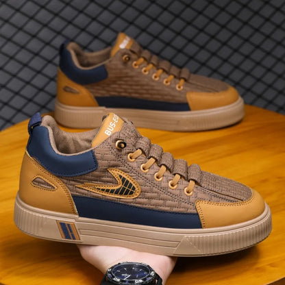 Men’s Casual Cotton Shoes | Lightweight Breathable Lace-Up Sneakers with Rubber Sole | Stylish Daily Wear Shoes
